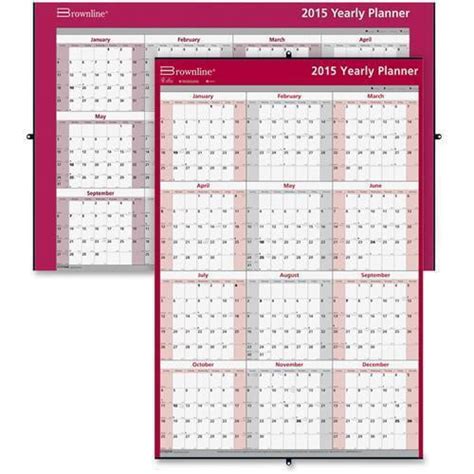 C177468 Brownline Laminated Yearly Wall Calendar Yearly 32 X 48