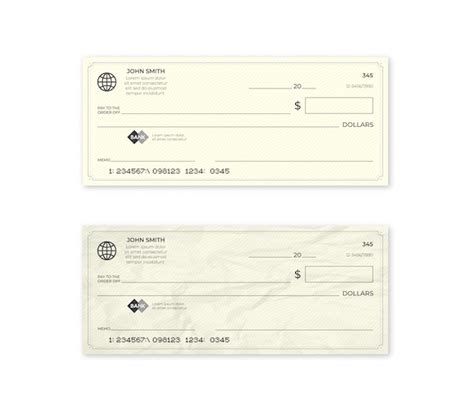 Premium Vector Realistic Blank Bank Check New And Crumpled Cheque