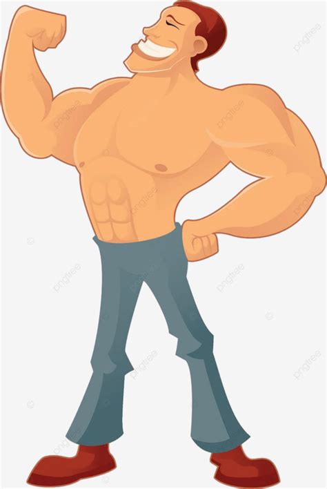 Homem Musculoso Desenho Animado Corpo De Homem Musculoso Png Academia