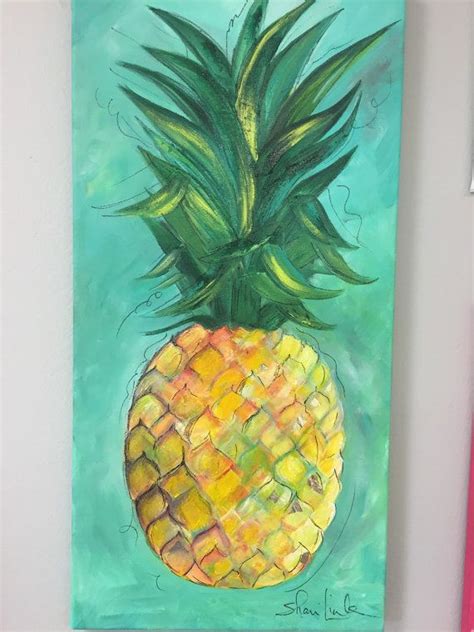 Pin By Laurie Hansen On Art Pineapple Art Pineapple Painting Canvas