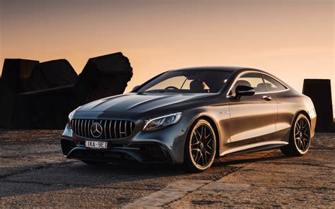 Download Wallpapers Mercedes Benz S63 Coupe Amg 2018 Supercar Gray Coupe Tuning Luxury Car