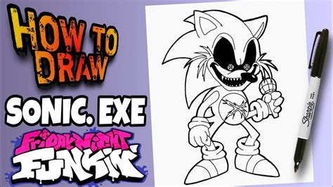 How To Draw Sonicexe From Friday Night Funkin Como Dibujar A Sonic
