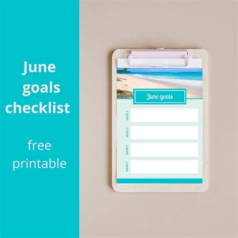 June Goals Checklist Free Printable Keeping It Real