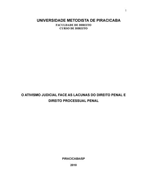 Projeto Monografia Modelo 1 UNIVERSIDADE METODISTA DE PIRACICABA