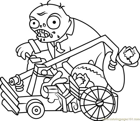 catapult zombie coloring page  plants  zombies coloring pages coloringpagescom