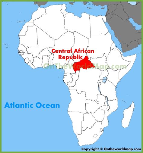 Map Of Central African Republic In Africa