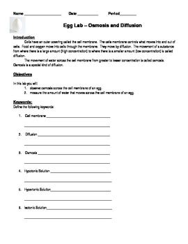 Bio 1404 0cg april 20, 2017 christian gonzalez. Egg Lab - Osmosis and Diffusion by The Teacher's Planbook ...