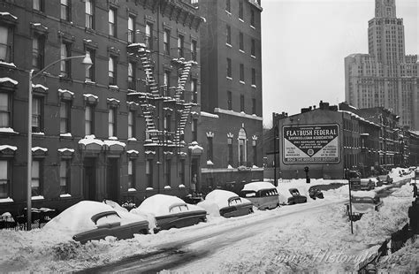 Snow On A Brooklyn Street Nyc In 1960