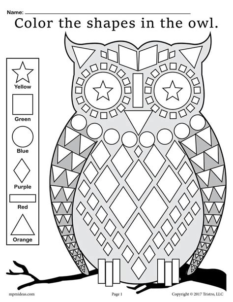 These basic shape coloring pages are a great way to introduce shapes to your preschooler or kindergartener. Fall Themed Owl Shapes Worksheet & Coloring Page! - SupplyMe
