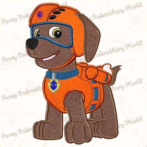 bogo free paw patrol zuma applique embroidery design machine embroidery embroidery designs