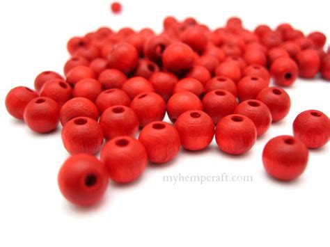 Wood Beads Small Red Round Wooden Beads 5x6mm 100pc Etsy