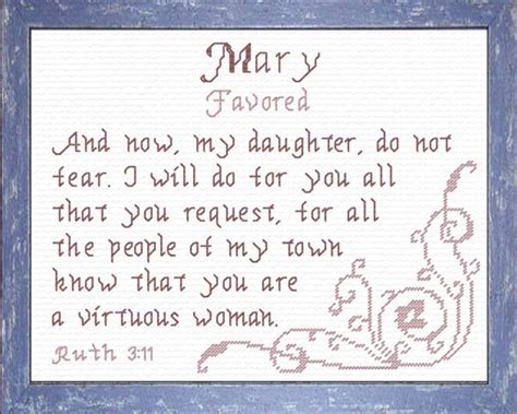 Mary 2 Name Blessings Personalized Cross Stitch Design From Joyful