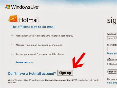 Live Hotmail Sign Up Create A New Hotmail Email Account UK My Account Login