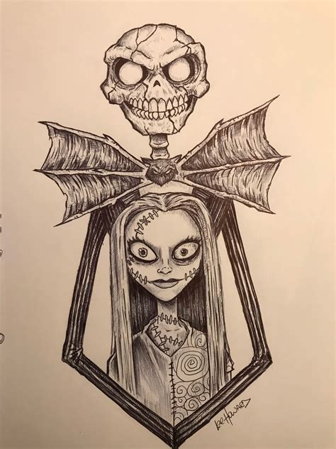 Jack Skellington Drawing Sally Skellington Classic Halloween Movies