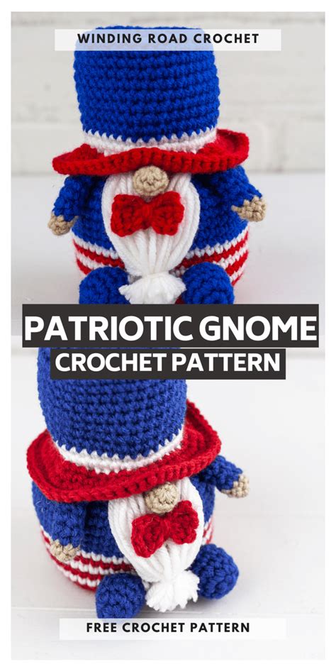 Crochet Patriotic Gnome Free Pattern Winding Road