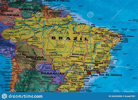 Brazil On The World Map High Quality Image Stock Photo Image Of
