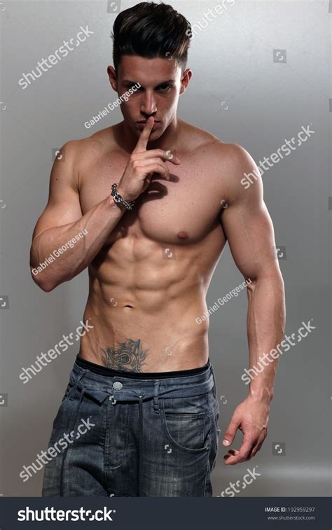 Sexy Portrait Very Muscular Shirtless Male Stock Photo 192959297