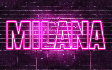 download wallpapers milana 4k wallpapers with names female names milana name purple neon
