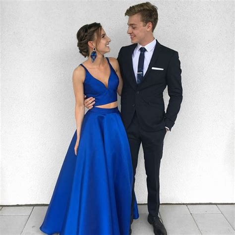 Available in a range of lengths and colors, it's time to get your satin dress. Sexy Royal Blue Two-Piece Long Prom Dress,Satin Blue | DRESS