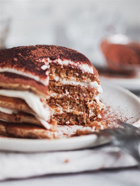 Fluffy Tiramisu Vegan Pancakes Baking Me Healthy