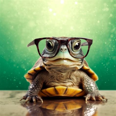 Premium Ai Image A Turtle Wearing Glasses And A Pair Of Glasses Is