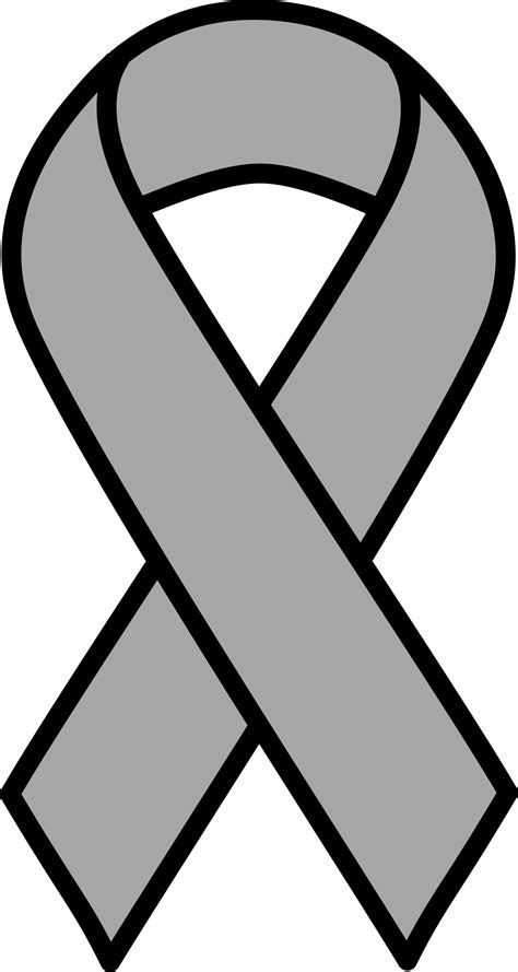 Clipart Grey Brain Cancer Ribbon