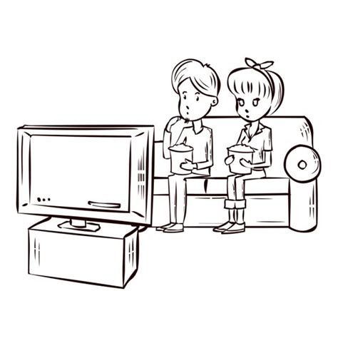 Couple Watching Tv Stock Vectors Royalty Free Couple