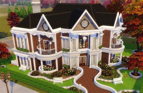 Base Game Mansion No Cc Sims 4 Sims 4 House Building