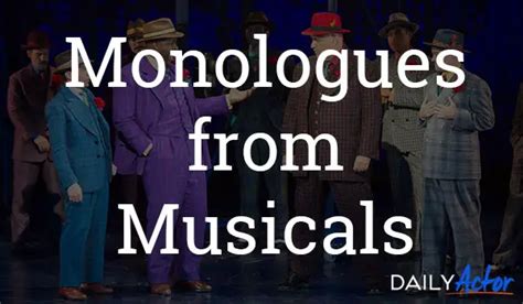 Monologues From Musicals Daily Actor