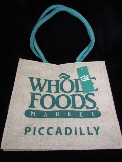 Whole Foods London Piccadilly Tote Bag Jute England Uk Burlap Recycle