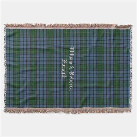 Clan Forsyth Tartan Plaid Custom Throw Blanket Zazzle