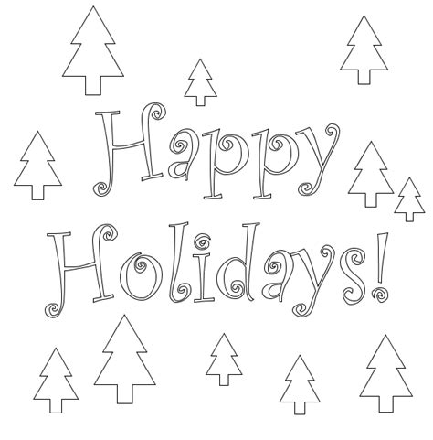 Happy Holidays Coloring Printable Coloring Pages