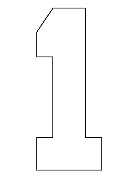 Number 1 Pattern Use The Printable Outline For Crafts Creating