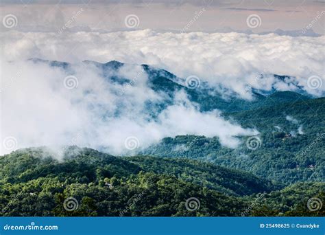 Foggy Morning Blue Ridge Mountain Landscape Stock Image Image Of