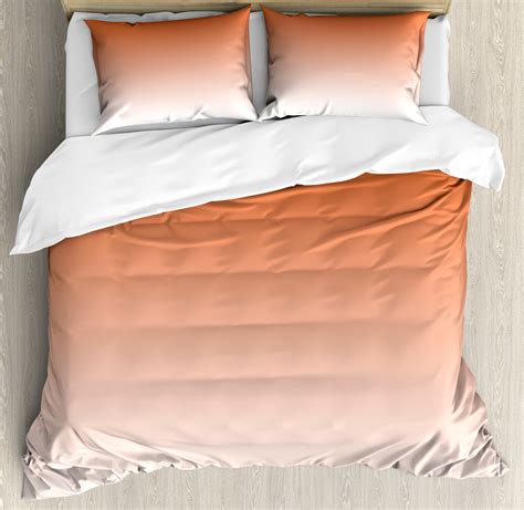 Ombre Duvet Cover Set With Pillow Shams Sunset In Hot Desert Print 99
