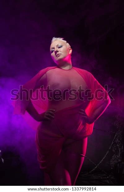 Chubby Naked Woman Short White Hair Stock Photo Shutterstock