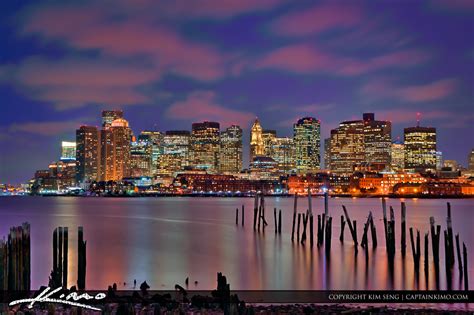 Boston Skyline City Buidlings Along The Bay Hdr Photography By Captain Kimo