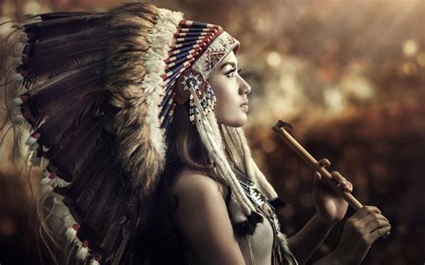 Native Americans Headdress Women Profile Wallpaper Native American