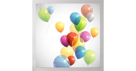 Colorful Balloons Poster Zazzle