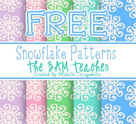Classroom Freebies Too Free Snowflake Digital Backgrounds By The 3am