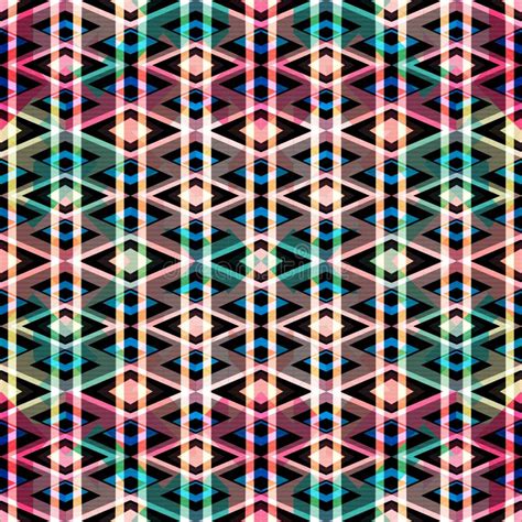 Abstract Seamless Geometric Pattern With City Elements Frayed Sprays