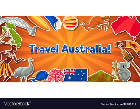 Australia Banner Design Australian Traditional Vector Image