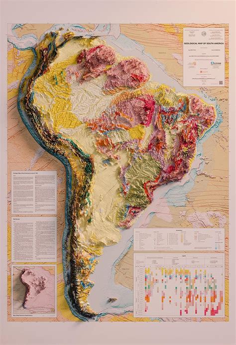 South America Geology In 2021 Geology Map Relief Map