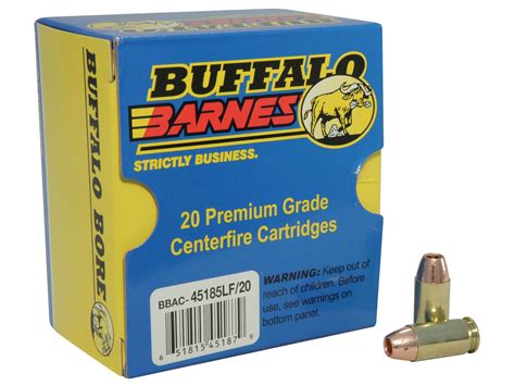 Buffalo Bore Ammo 45 Acp P Ammo 185 Grain Barnes Tac Xp Solid Hollow