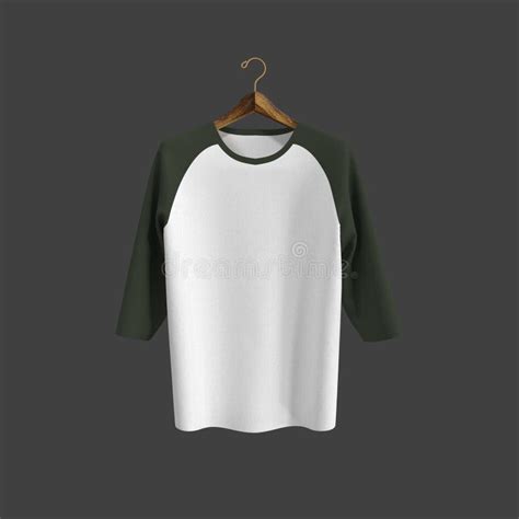 Long Sleeves Raglan T Shirt Mockup 3d Illustration 3d Rendering Stock
