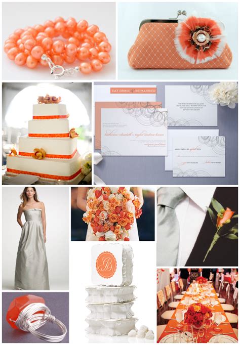 Orange And Silver Wedding Color Inspiration