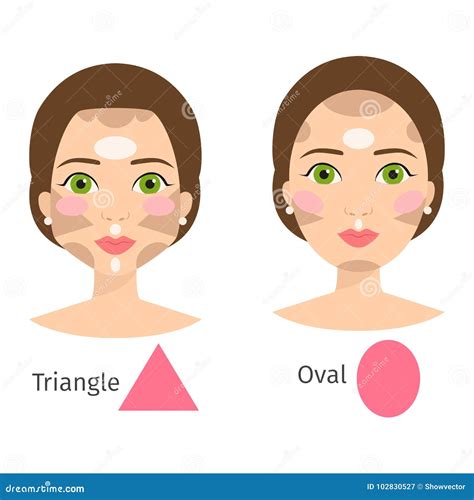 Set Of Different Woman Face Types Vector Illustration Character Stock