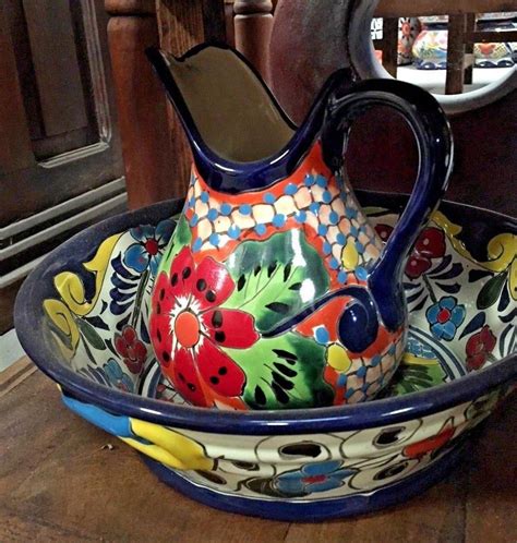 Buy online from our home decor products & accessories at the best prices. TALAVERA MEXICAN POTTERY - PITCHER & BOWL SET (Assorted ...