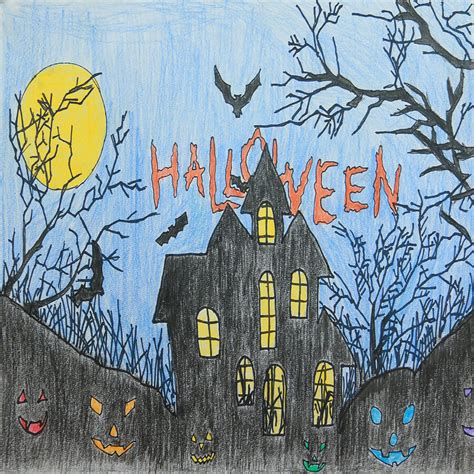 Vẽ tranh đề tài lễ hội Halloween đơn giản mà đẹp nhất
