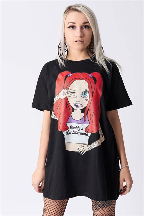 Punk Disney Ariel Daddys Lil Mermaid Tattoo T Shirt Gothic Emo Alternative Ebay